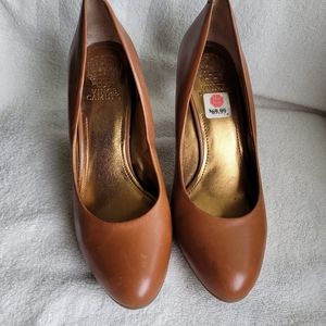 Vince Camuto Saran Brown Leather Heel